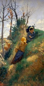 田园风光，尼科洛-坎尼奇（1846-1906 年）作品，布面油画，72x38 厘米