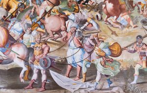 壁画细节在1431年La Higueruela争斗的战斗的霍尔