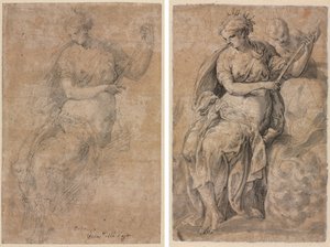 寓言人物（直面和背面） 作者 Niccolo dell' Abbate