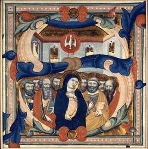 在14世纪中期，历史上描绘了圣灵降临的初始&39;S&39; 作者 Niccolo di ser Sozzo Tegliacci