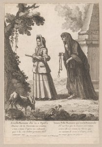 年轻的罗马女孩去散步，1648-1700年，1648-1700年。 作者 尼古拉斯·布凯