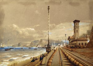 道利什的大气铁路，c.1850（纸上水彩画）