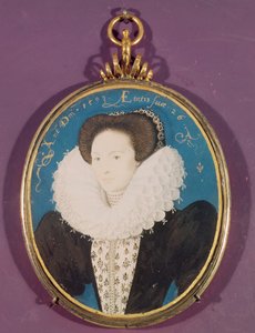 荷兰夫人（等待伊丽莎白一世的女士），1593年，2693年（水母在牛皮纸上） 作者 尼古拉斯·希利亚德