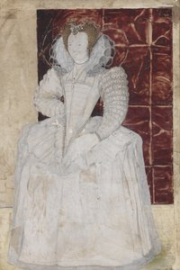 PD.209-1961一位不知名的女士的肖像，c.1595（在牛皮纸上的wc） 作者 尼古拉斯·希利亚德