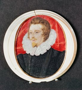 有胡子和出王牌的一位绅士的画象，c.1590