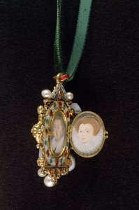 Gresley Jewel，带有托马斯·格雷斯利爵士和他的新娘Catherine Walsingham的微缩肖像（另见14568）（混合媒体）