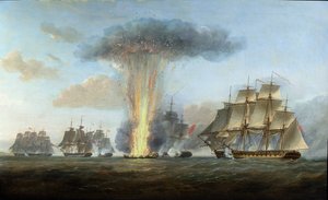 HMS&39;Lively&39;捕获西班牙护卫舰&39;Clara&39;在Cape St. Mary附近，c.1806