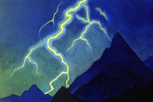 天堂的呼唤，闪电，c.1935-36 作者 尼古拉斯·罗里奇