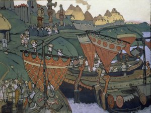 第聂伯河上的斯拉夫人，1905年 作者 尼古拉斯·罗里奇