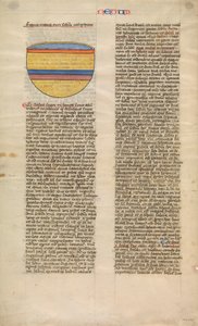 勇敢的海，是《Postilla Litteralis》中六张插图的叶子之一...，约1360-1380。 作者 莱拉的尼古拉斯