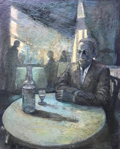 火水，2018-23（木板油画） 作者 尼克·威廉姆斯