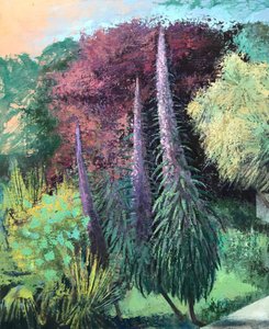 三朵越橘，2022-23（木板油画） 作者 尼克·威廉姆斯