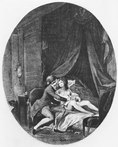 Valmont和Emilie，来自Pierre Choderlos de Laclos（1741-1803）的&39;Les Liaisons Dangereuses&39;的插图，由Romain Girard（bc1751）镌刻1782年