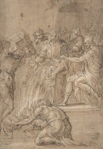 傲慢的塔昆面前的库迈亚西庇尔，16世纪。 作者 Nicolò dell 'Abate