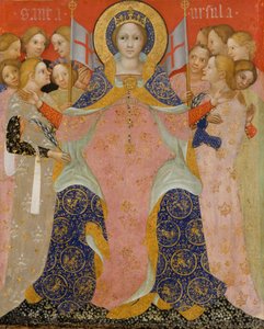 圣厄秀拉和她的少女，c.1410（蛋彩画和木头上的金子）