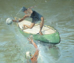 船上的芭蕾舞者，2021 年（布面油画） 作者 尼古拉·普奇