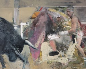 Corrida III》，2018 年（布面油画） 作者 尼古拉·普奇