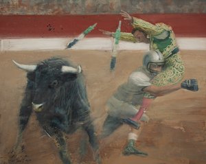 Corrida I，2016 年（布面油画） 作者 尼古拉·普奇