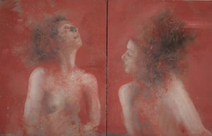 对话》，2015 年（布面油画） 作者 尼古拉·普奇