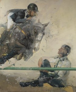 跨栏跳，2018（布面油画） 作者 尼古拉·普奇