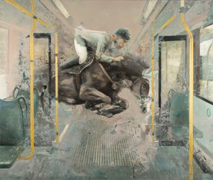 电车跳跃 II》，2019 年（布面油画）