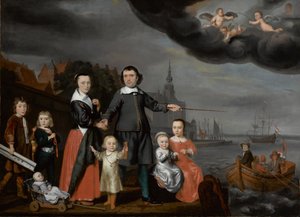 1659年，Job Jansse Cuijter上尉和他的家人 作者 尼古拉斯·梅斯（Nicolaes Maes）