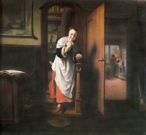 恋人与女人听 作者 尼古拉斯·梅斯（Nicolaes Maes）