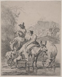 渡河（Le Ruisseau Traverse） 作者 尼古拉斯·彼得斯（Nicolaes Pietersz）。 Berchem