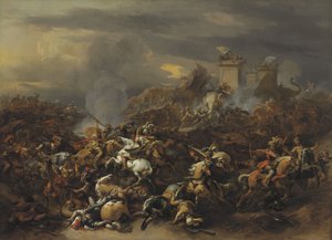 亚历山大大帝与波鲁斯国王的战斗 作者 尼古拉斯·彼得斯（Nicolaes Pietersz）。 Berchem