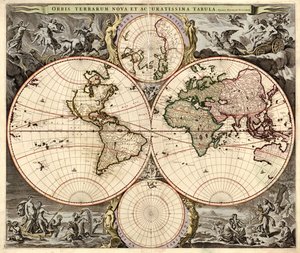 世界上的一个新的，准确的地图，大约1690 作者 尼古拉斯·维舍
