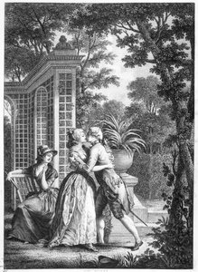 爱的第一个吻，Jean-Jacques Rousseau的“La Nouvelle Heloise”插图（1712-78）