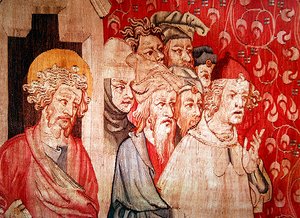 从“天使的启示录”，1373-87听天使预测他们的酷刑的男人的细节 作者 尼古拉斯·巴塔耶（Nicolas Bataille）