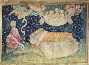 正义的睡眠，来自“愤怒的启示录”的第52号，1373-87（挂毯）