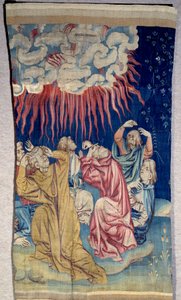 启示录的帷幕（1373 - 1383）：天空的火焰（黑暗）。尼古拉-巴泰尔（1330-1405）的挂毯 作者 尼古拉斯·巴塔耶（Nicolas Bataille）