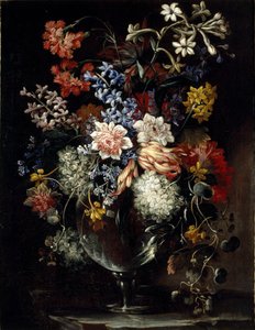 台阶上的花瓶里的花 作者 尼古拉斯·鲍德森（Nicolas Baudesson）