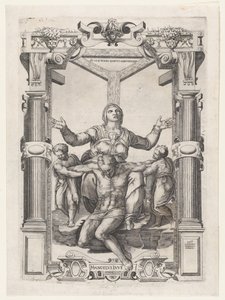 十字架前的天使Pietà，1547年。 作者 尼古拉斯·贝阿特丽泽