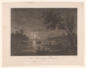 马斯河夜景与渔民
III.ème Vue sur la Meuse.(物体上的标题） 作者 弗朗茨·埃德蒙·韦罗特