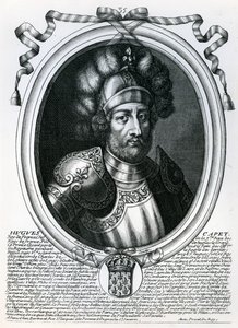 Hugues I Capet（941-96）法国国王，来自&39;法国所有国王的奥古斯特代表，从法拉蒙到路易十四&39;，巴黎，1679年 作者 尼古拉斯二世·拉尔梅辛