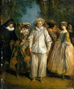 Commedia dellArte的演员 作者 尼古拉斯·兰克里特（Nicolas Lancret）