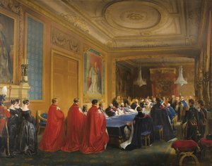 路易·菲利普（Louis-Philippe）从年轻的维多利亚女王手中获得了吊袜带勋章，1844年
