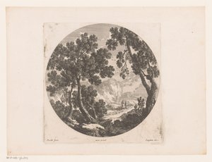羊群后有牧羊人的风景 作者 亚当·佩雷尔