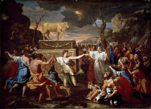 金牛犊的崇拜 作者 尼古拉斯·普桑（Nicolas Poussin）