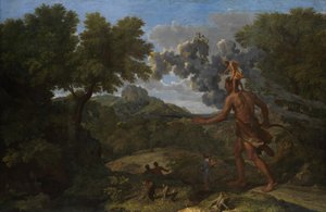 盲目的猎户座在寻找旭日，1658年。 作者 尼古拉斯·普桑（Nicolas Poussin）