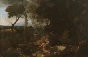 与圣保罗隐士的风景，1638年 作者 尼古拉斯·普桑（Nicolas Poussin）