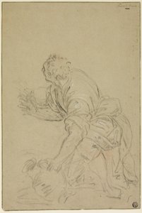 跪着拿壶的男子（正面）；站立的男子（背面） 作者 尼古拉斯·普桑（Nicolas Poussin）