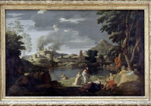 普桑的《俄耳甫斯与欧律狄刻》，卢浮宫 作者 尼古拉斯·普桑（Nicolas Poussin）