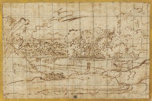 沿着蜿蜒河流的道路 作者 尼古拉斯·普桑（Nicolas Poussin）