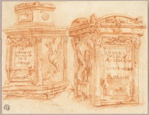 罗马柱底刻草图 作者 尼古拉斯·普桑（Nicolas Poussin）