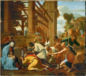 玛吉的崇拜》（布面油画） 作者 尼古拉斯·普桑（Nicolas Poussin）
