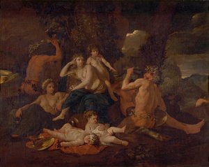 巴克斯的婴儿期，约1630年 作者 尼古拉斯·普桑（Nicolas Poussin）
